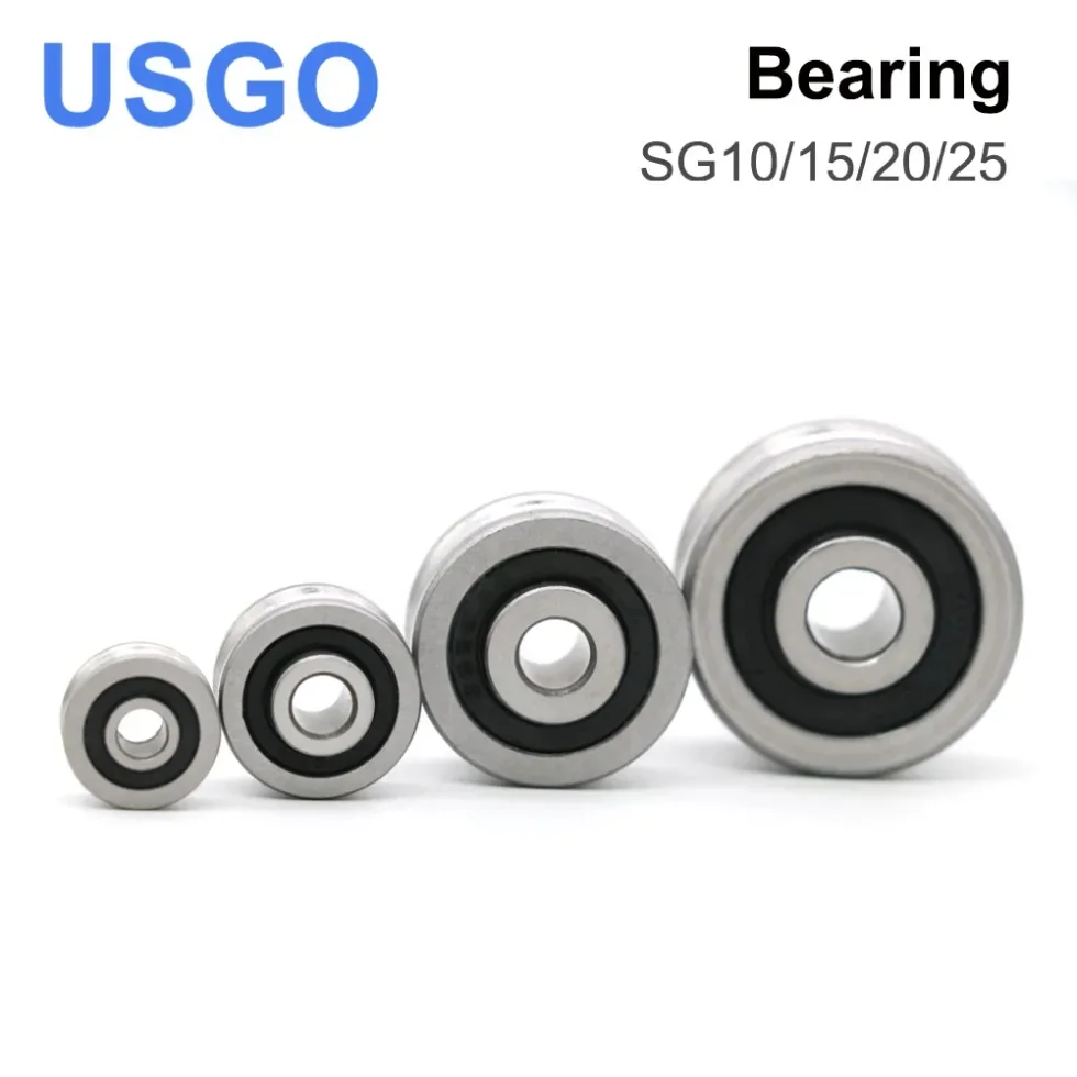 

USGO Bearings 5 Pcs 5G10 5G15 5G20 5G25 Groove Ball Bearings for CO2 Laser Engraving Cutting Machine U Groove Bearing
