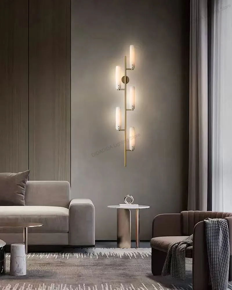 Creative Designer Ceiling Wall Lamp Set Stainless Steel Glass Brass Silver Black Round Rectangle