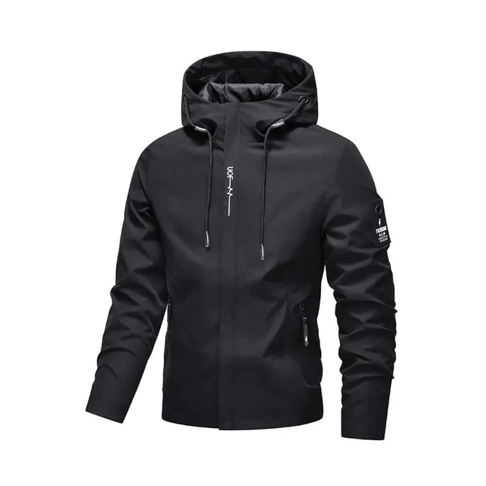 2026 Men's New Waterproof Softshell Jacket Outdoor Zip up Hooded Windbreaker Lightweight Hiking Camping Coat for Spring Autumn