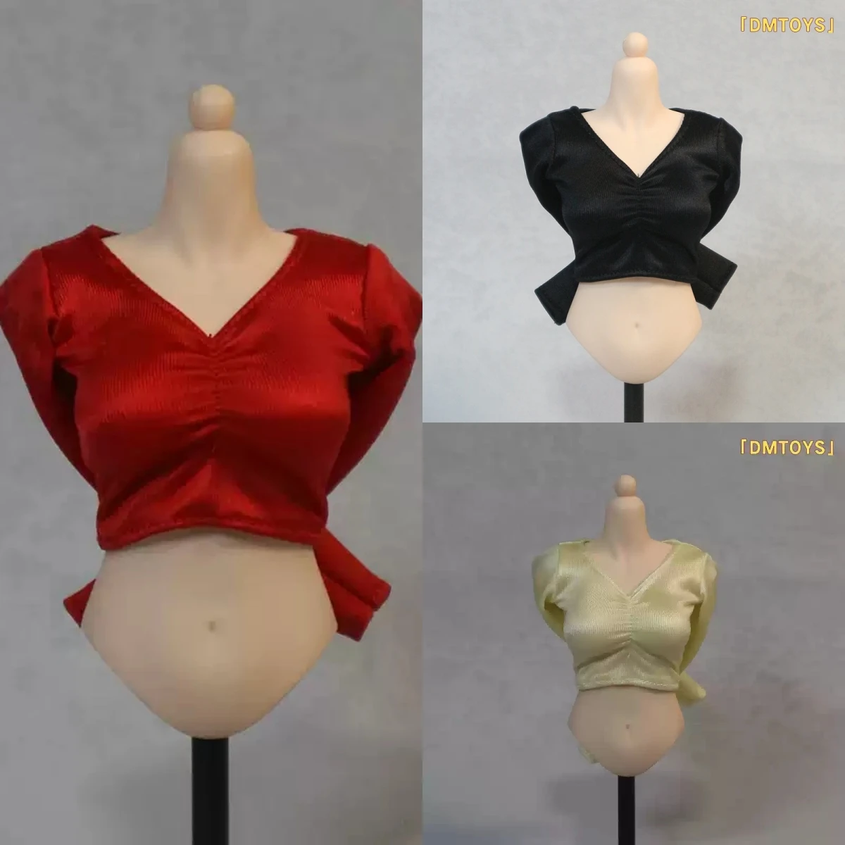 

DMTOYS 1/6 ледяной шелк с v-образным вырезом и длинными рукавами, модель игрушки