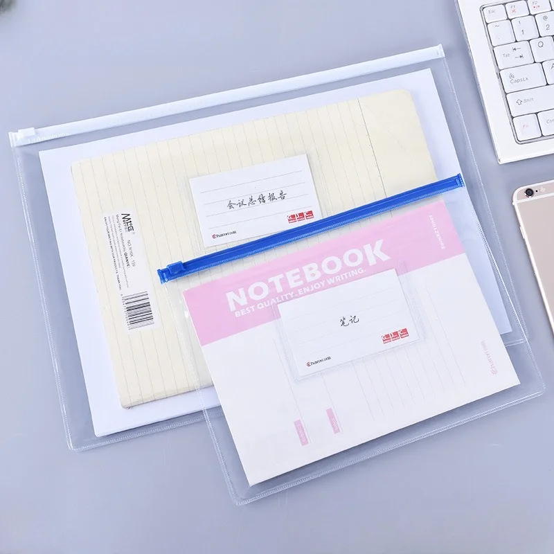 a4、a5サイズ対応、透明ファスナー付きファイルバッグ、書類ケース、オフィス・学校文具、ギフト
