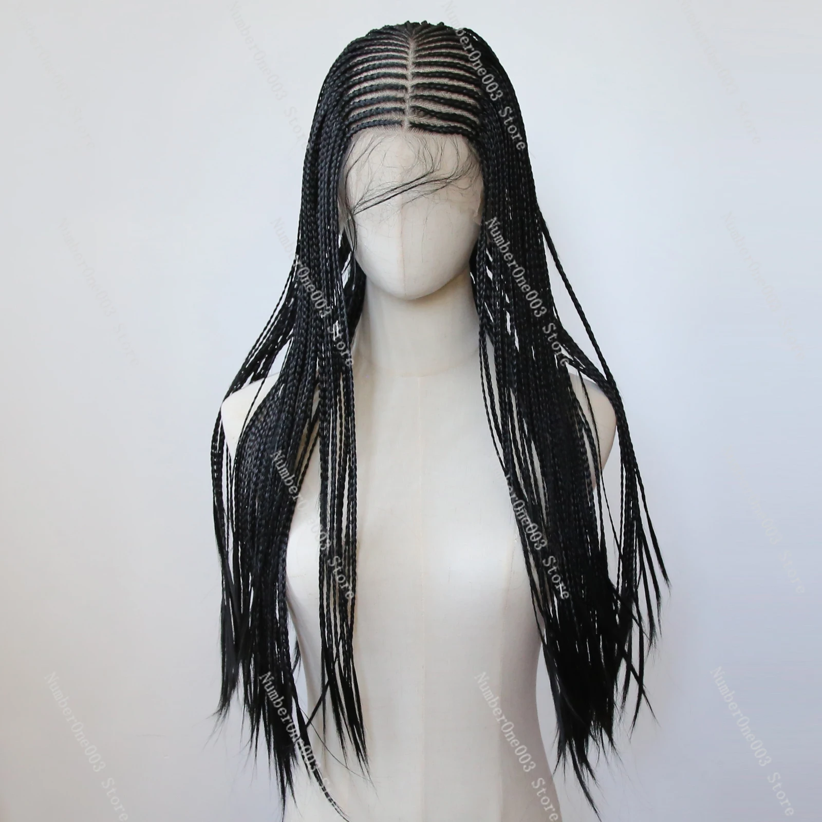 Black fine dreadlocks chemical fiber high temperature silk wig European and American long three-strand dreadlocks whole wig