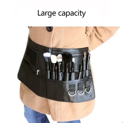 Waist Makeup Bag Storage Case Portable Artist Tool Belt Cosmetic Organizer Bag With Zippered Pockets Brush Holder Large Capacity