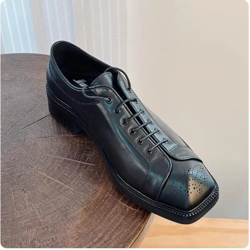 Unique Toe Cow Leather Men Wedding Dress Shoes 2026 Newset Handmade Mens Oxfords Shoes