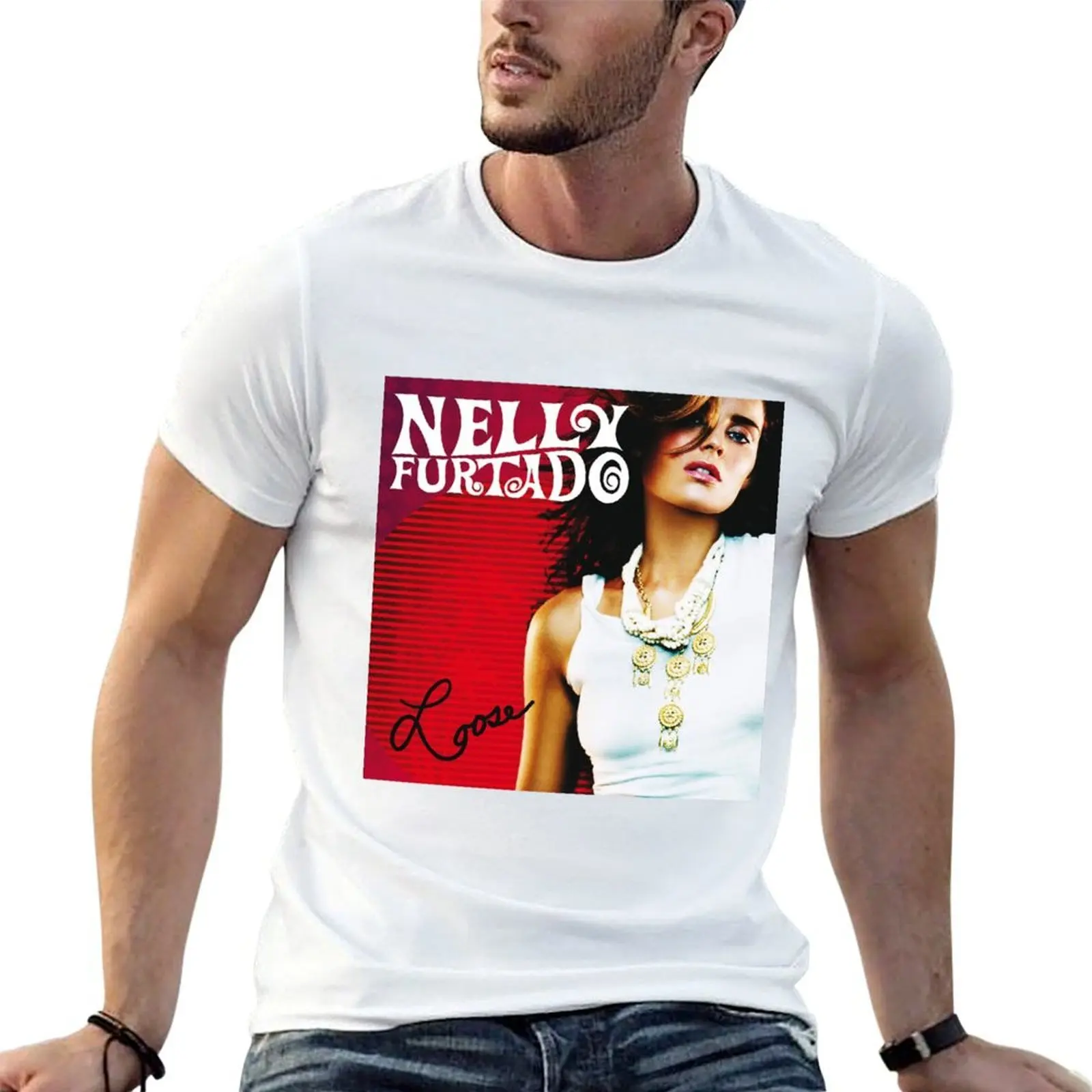 Camisetas Nelly Furtado loose 2 para hombre, paquete de camisetas de algodón para hombre, camiseta de algodón de alta calidad para hombre
