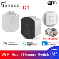 SONOFF D1 Smart Dimmer Switch Support RM433 433MHz RF Remote Control Dimmable LED Light Works With eWeLink APP Alexa Google Home
