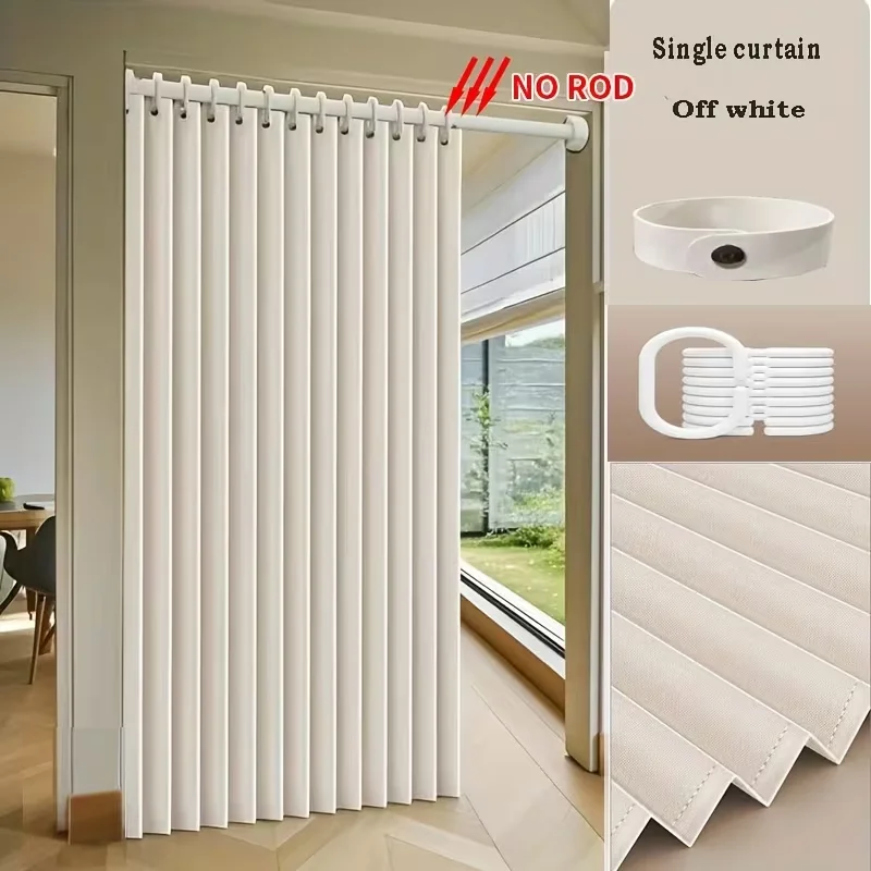 Pleated Folding Door Curtain Space Saving Privacy Room Divider Retractable Accordion Blind for Doorway Kitchen Cabinet