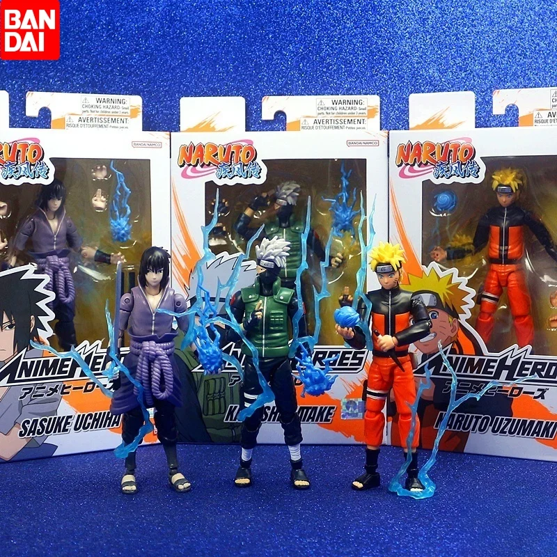 Bandai Shf Original Naruto Shippuden Hatake Kakashi Uzumaki Naruto Uchiha Sasuke Anime héroes Ninja figuras de acción juguete para regalo