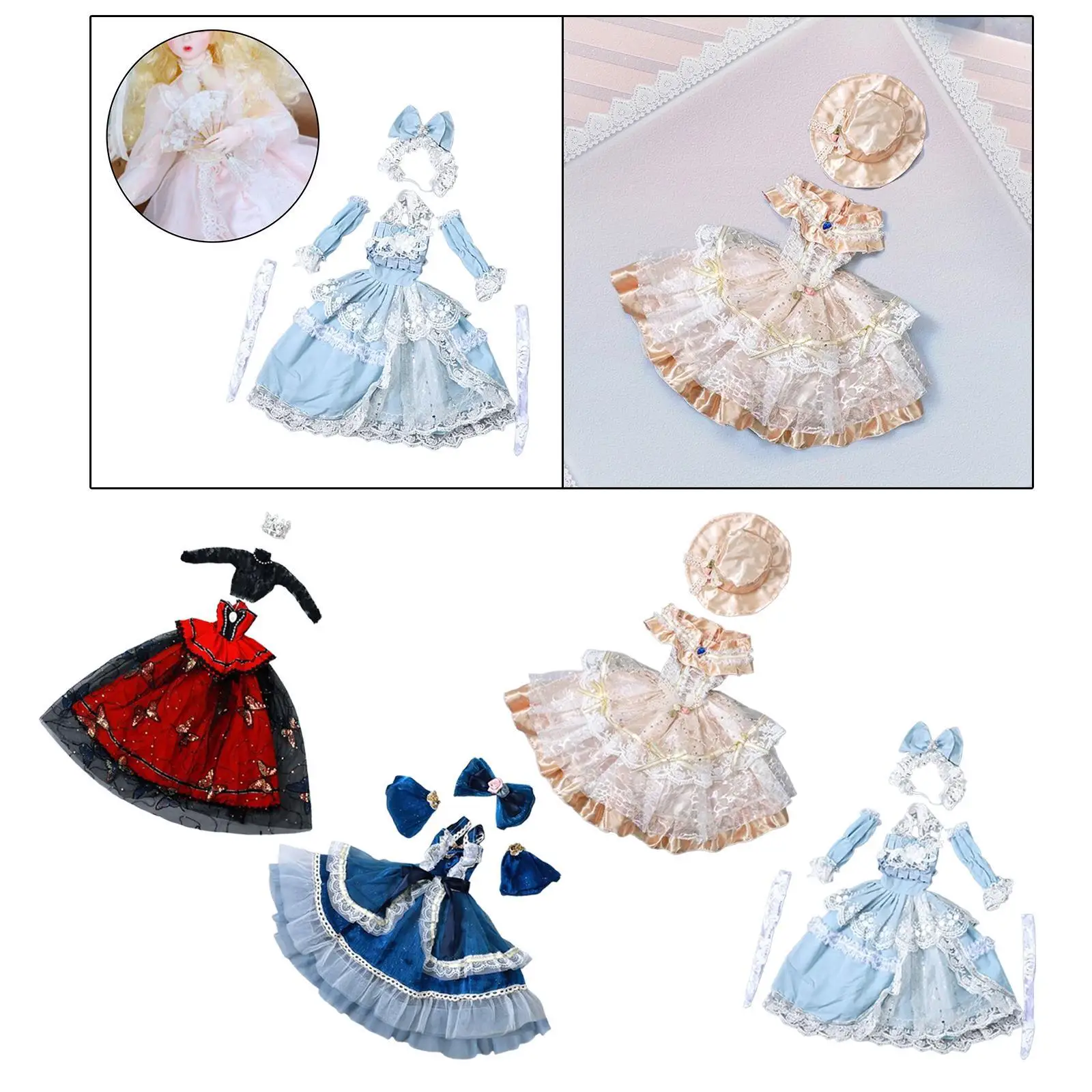 

Комплект одежды для куклы BJD 1/3: Платье принцессы, милая развивающая игрушка для малышей