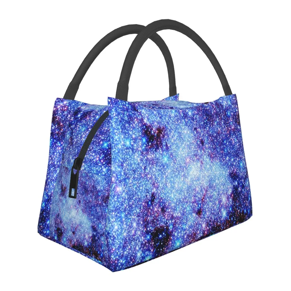 Galaxy Sparkle Stars Periwinkle Blue Insulated Lunch Bag for Women Bento Storage Food Boxes  Cooler Thermal Lunch Box Tote