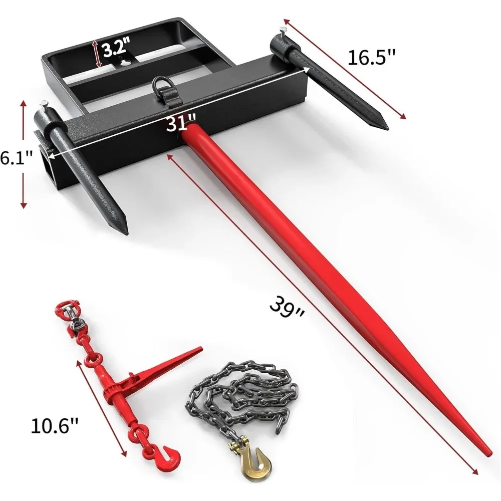 39 "القش الرمح بالة الرمح دلو انزلاقية التوجيه جرار محمل مرفق 3000 رطل