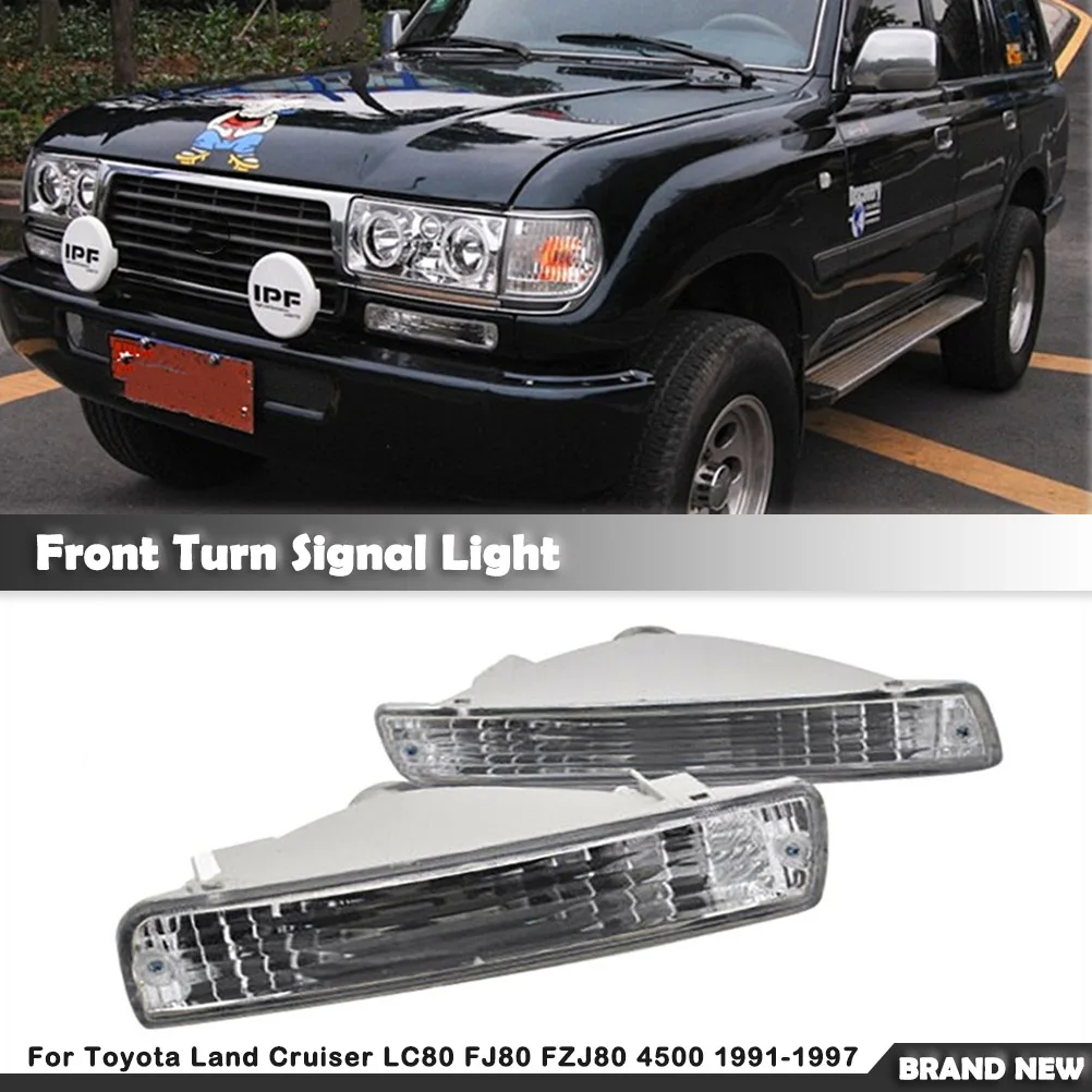 

2PCS Front Driving Light LED Lamp Auto Part For Toyota Land Cruiser LC80 FJ80 FZJ80 4500 1991-1997