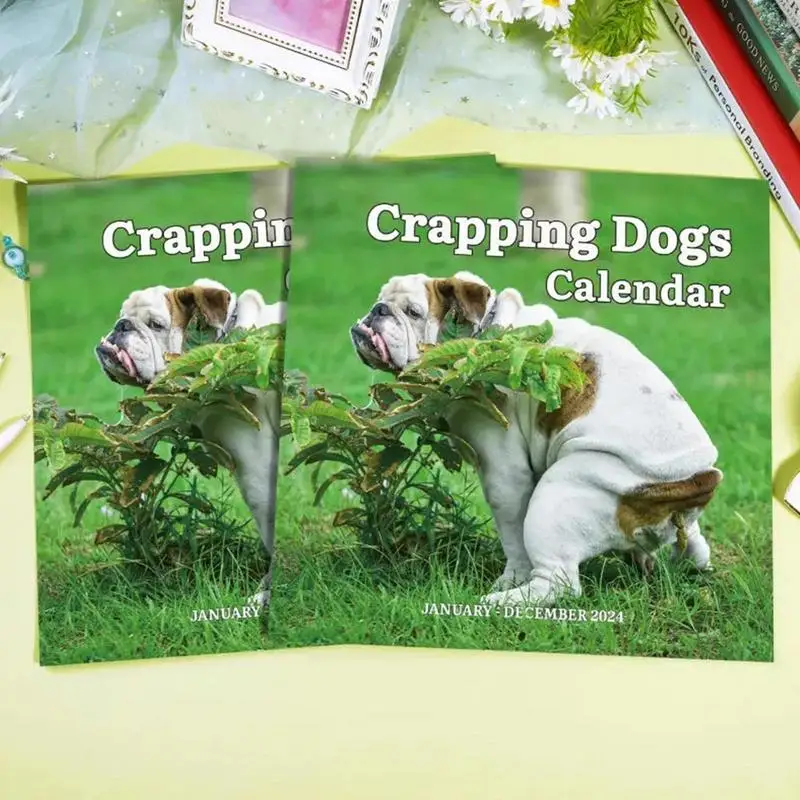 Dogs Pooping Calendar Dog Nature Calls Monthly Calendar January 2024 To December 2024 Funny Dog Calendar Gag Gifts Funny Wall