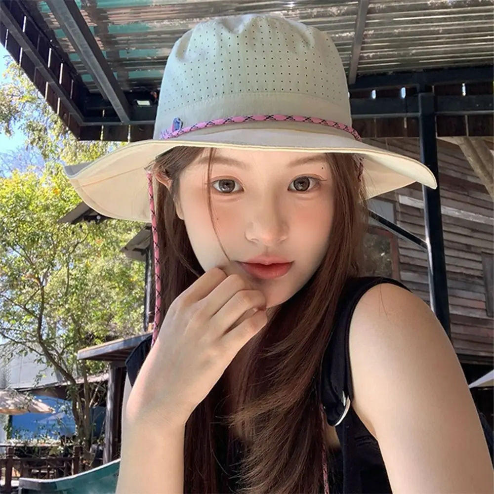 

High Quality Sun Protection Bucket Hat Large Brim Quick Drying Fishing Caps Breathable Sunscreen Bucket Hats For Outdoor Camping