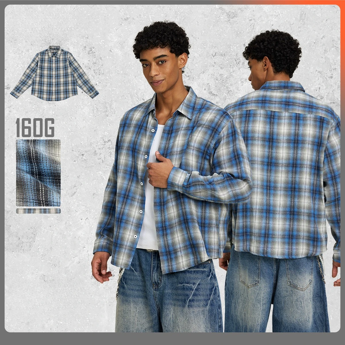 

Men's Oversized Plaid Shirt, Long Sleeve Drop Shoulder Loose Fit, Flannel Checkered Shirt , Grunge Streetwear Top Unisex