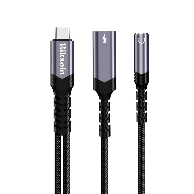 USB c to 3.5mm Headphone and Charger Adapter,2 in-1 USB C PD 3.0 Charging Port to Aux Audio Cable for iPhone 17,16,15,Galaxy