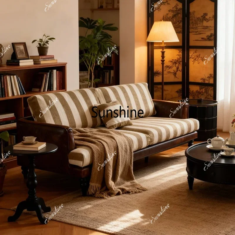 French retro sofa small apartment living room bed and breakfast apartment sofaTJ