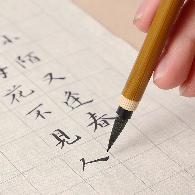 Woolen Multiple Hair Slim Gold Style Calligraphy Brush Chinese Calligraphy Painting Watercolor Brush Outlining Liner Pen
