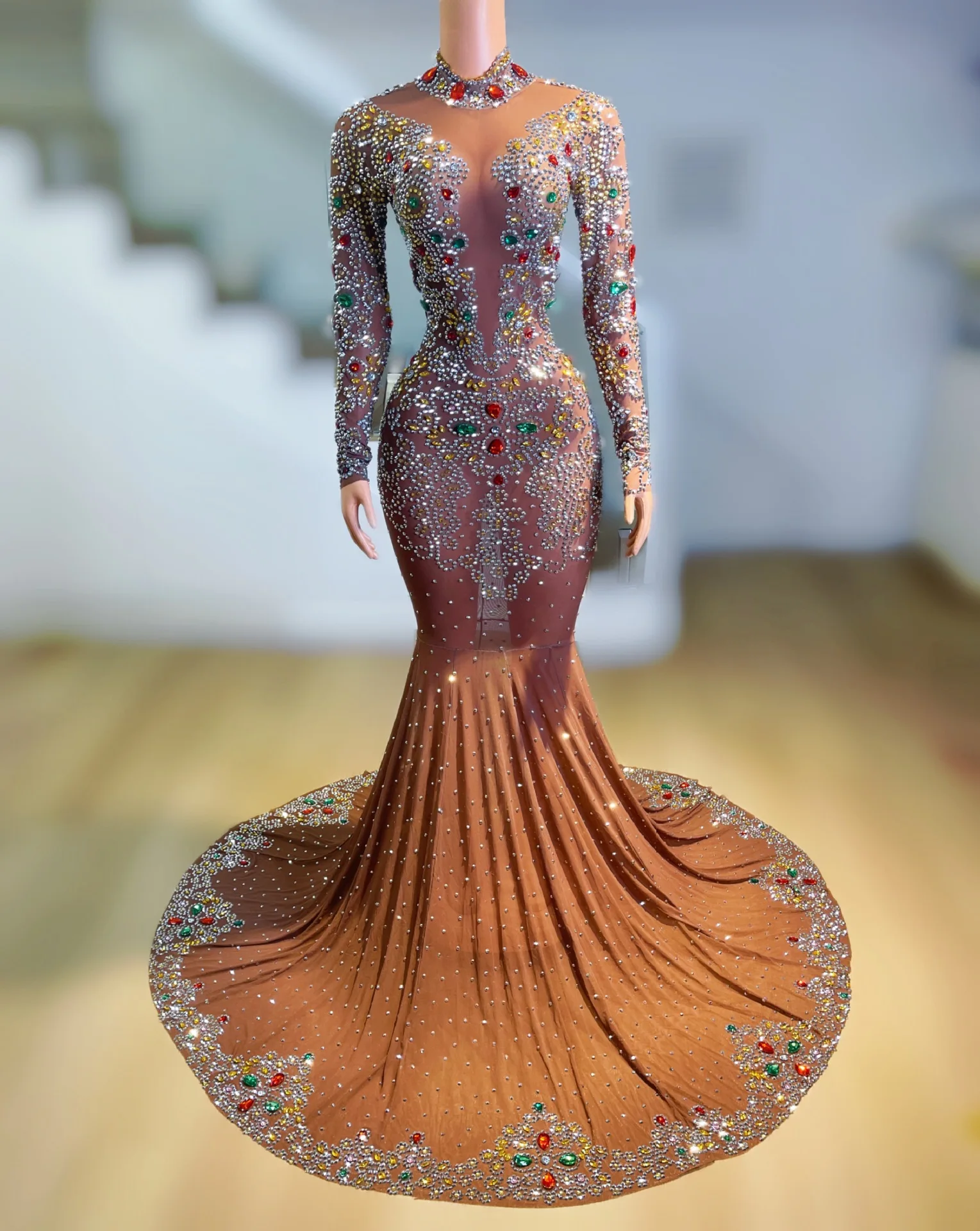 هدية عيد الحب فستان ماسي لامع أحمر إبداعي للسيدات أنيق بذيل السمكة فيستدوس دي فييستا أنيق فستان صغير مثير ساخن #3