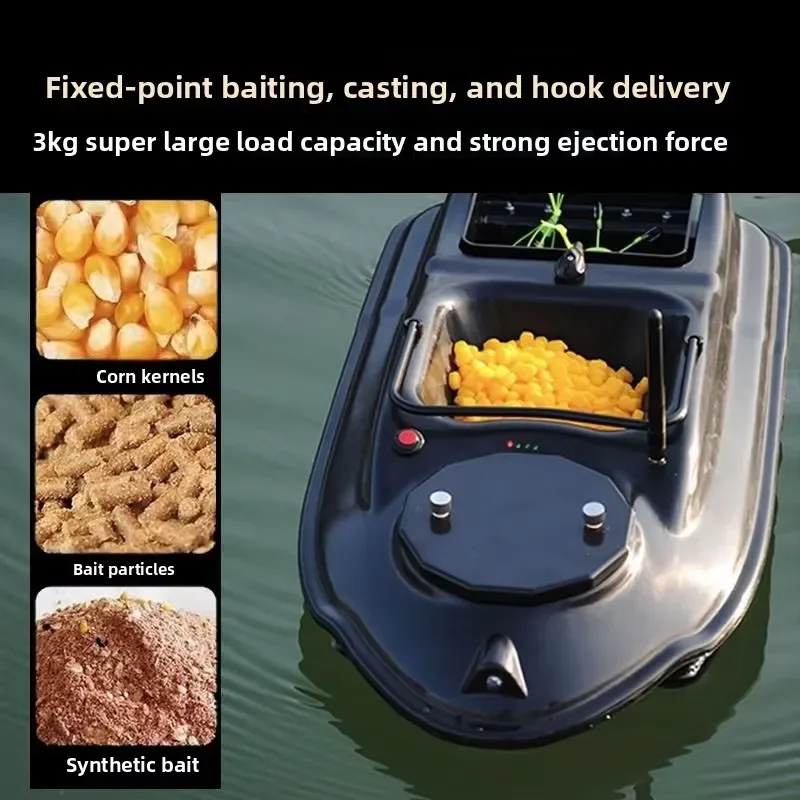 TRY&V Remote-controlled Bait-Throwing Fishing Boat Dual-Compartment Automatic Return 2kg Load Capacity
