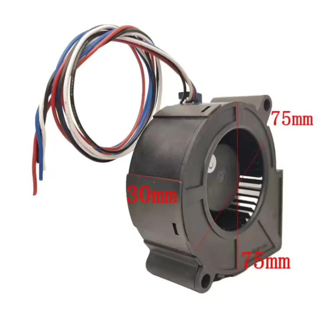 Wentylator turbosprężarkowy ADDA 7530 AB07512UB300BM2, 12V 0.60A PWM, wentylator chłodzący o wysokim przepływie powietrza, bezszczotkowy wentylator 75x75x30mm do PC, serwera — zdjęcie produktu 2
