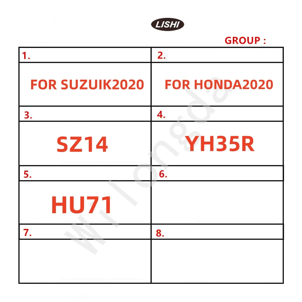 LiShi 2 in 1 Tools NSN11 FO38 NE38 NSN14 FOR ICF03 SZ14 YH35R YM23 TOY2018 FOR  SUZUKI2020 FOR HONDA2020 FOR FORD2017 HU71