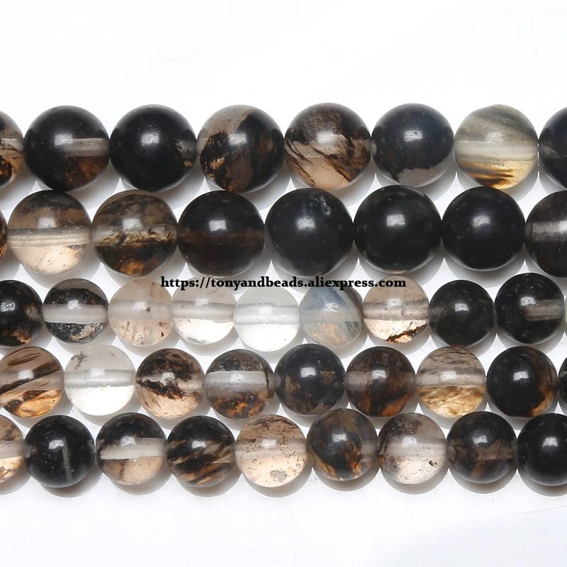 Natural Stone Black Lace Quartz Beads In Loose 15\