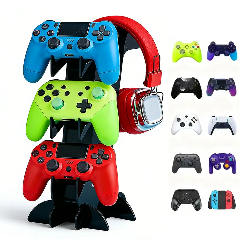 Universal 3-Layer Controller Holder and Headphone Holder Game Accessories for Ps5 Ps4 Storage Holder