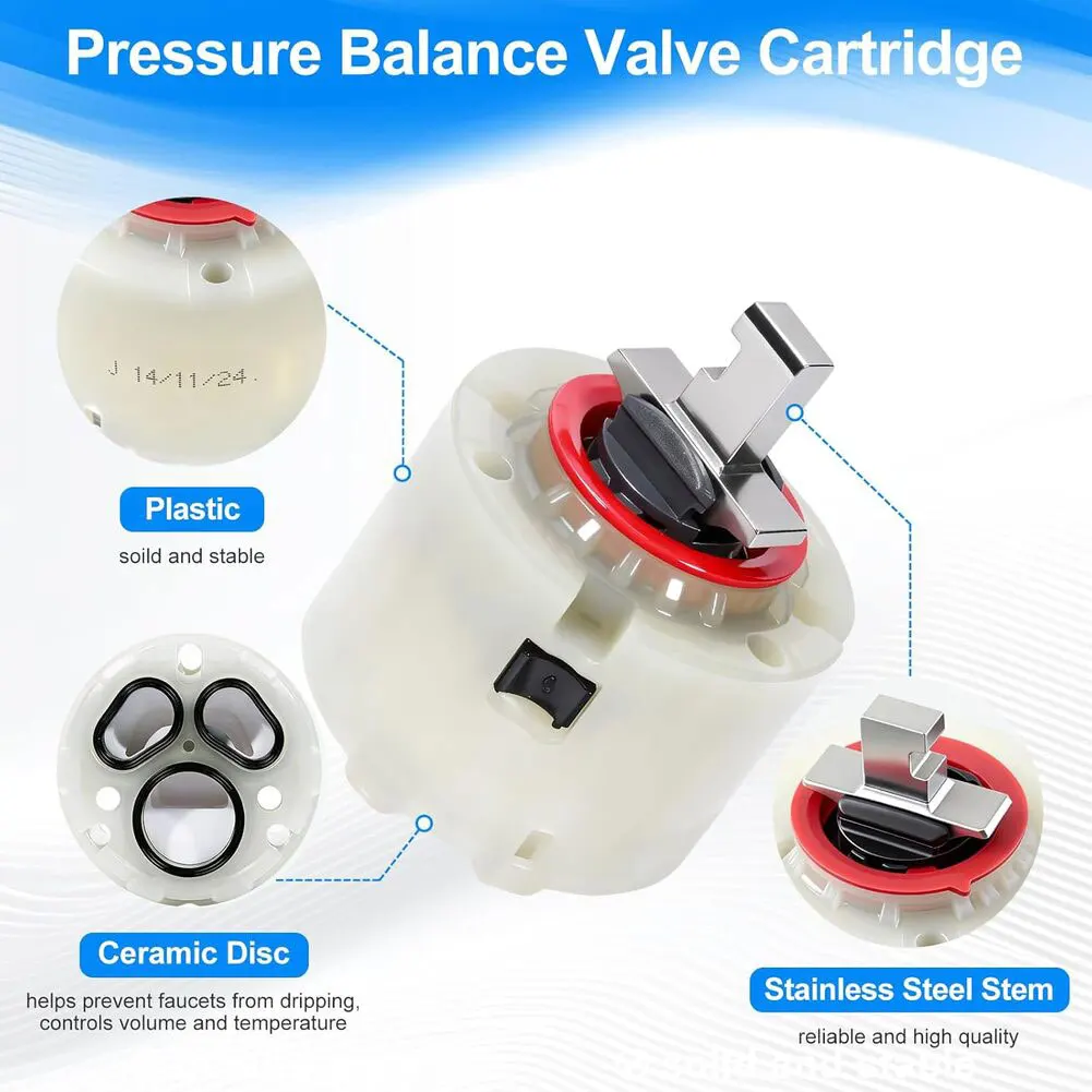 2 Pack 023529-0070A H Shower Cartridge Replacement for 47mm Single Handle Lavatory Faucets Compatible with Standard Valve Cores
