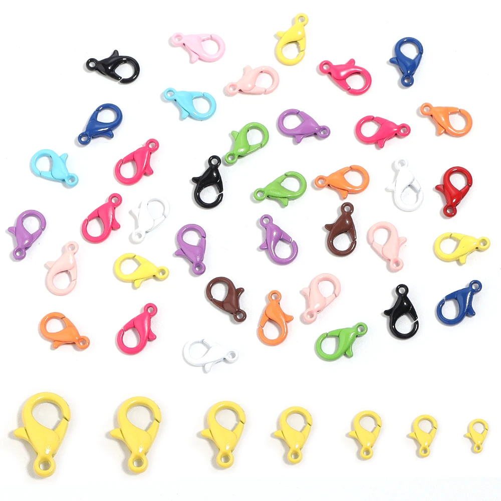 

30pcs Mixed color Alloy Lobster Clasps for Jewelry Making Baking Paint Color Lobster Clasp Claw Clasps Jewelry Clasps DIY Neckla