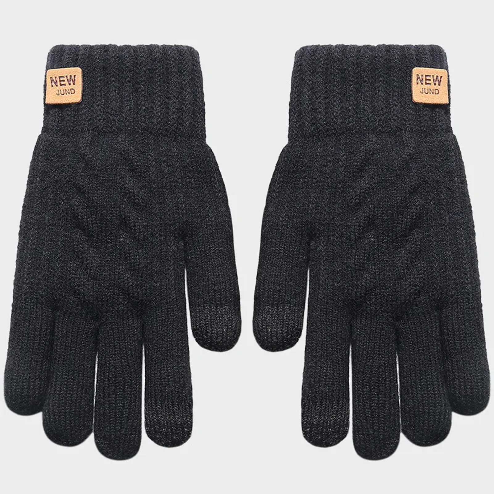 Guantes térmicos de invierno con pantalla táctil de punto para hombre, deportes al aire libre, ciclismo, correr, conducir, senderismo