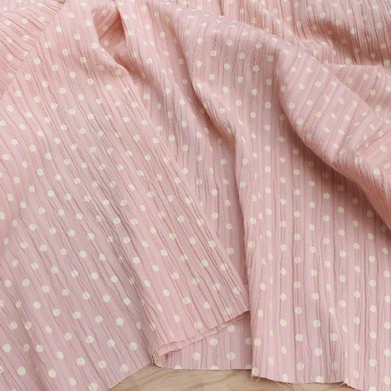 

Pink Folding Anti-wrinkle Three-dimensional Striped Polka Dot Fabric, Tops, Dresses, Cheongsam, Curtain Fabrics