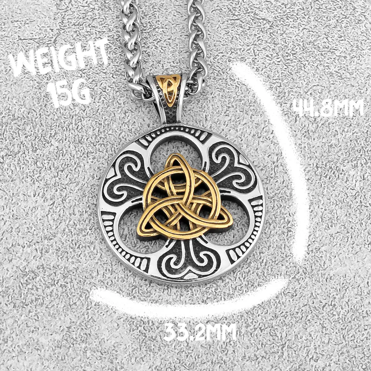 Retro Norse Rune Celtic Knot Necklace Gold Color Stainless Steel Viking Symbols Valknut Pendant Punk Male Gift Jewelry Wholesale - Image 6