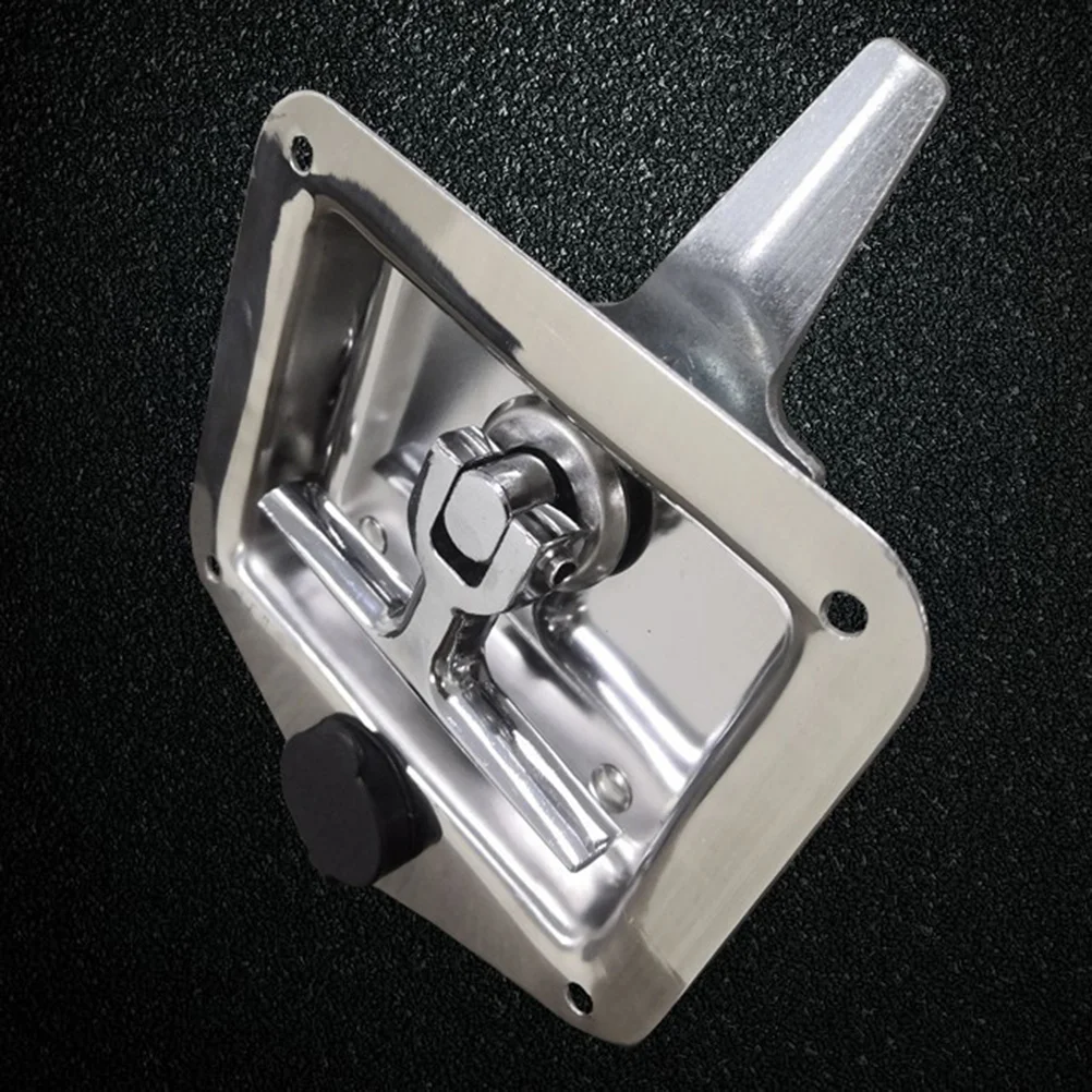 

T-Shaped Foldable Stainless Steel Lock for Trailer Toolbox Caravan Rv Anti-Theft Heavy Duty Handle Lock Accessories Silver Black