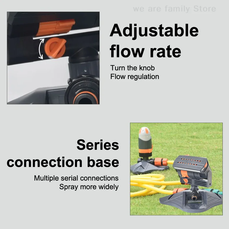 Aspersor de rango ajustable mejorado para regar césped, patios y jardines. 16 mini aspersores oscilantes de turbina