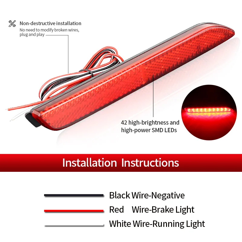 

2×for Lexus GX470/RX300/NX/RC Toyota Mark X/Alphard Elfa/Aygo Car LED Rear Bumper Light Reflector Brake Fog Lamps Indicator Tail