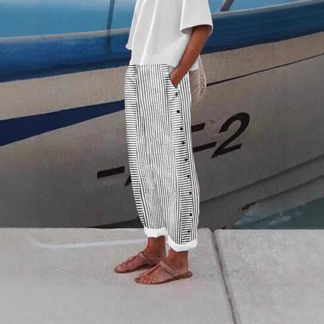 

Женские повседневные брюки-стринги с прямыми штанинами из полиэфирного волокна, средней посадки, с низкой талией, весенняя мода