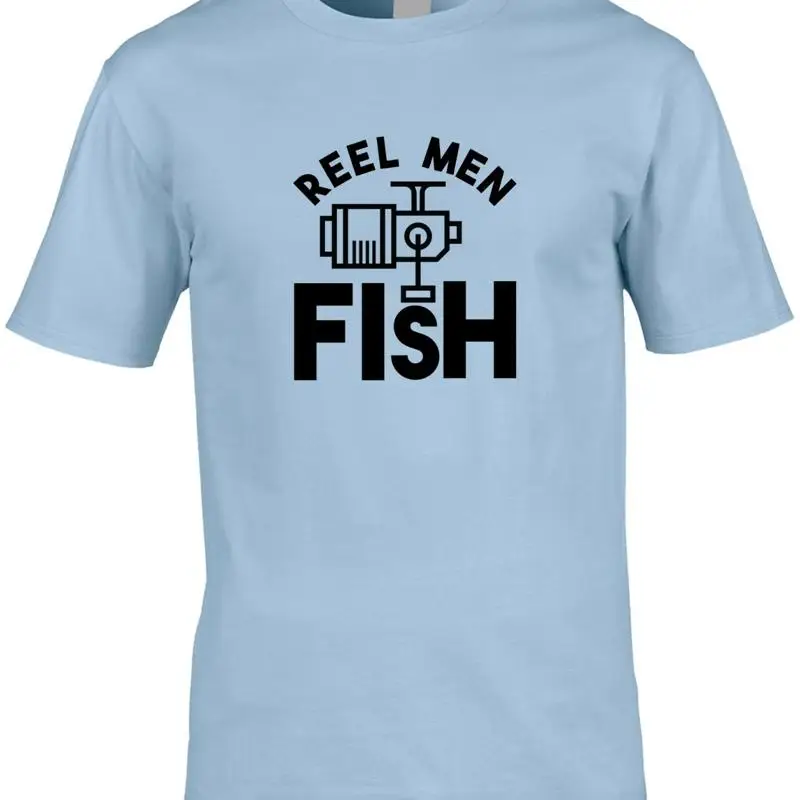 

Reel Men Fish Mens T Shirt Funny Hobby Fisherman Lake Sea Fishing Cool Joke