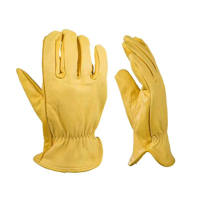 Leather Work Gloves Working Welding Safety Protective Gloves for Motorcycle Wood Cutting Construction Driving Garden 5002