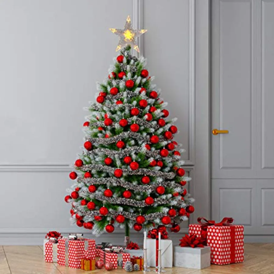 شجرة عيد الميلاد الصغيرة توبر ستار مع LED مضاءة 6 "نجمة شجرة عطلة ريفي القبعات العالية بطارية تعمل بالطاقة لعيد الميلاد الداخلي O