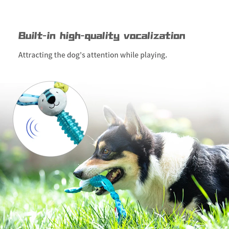 GiGwi Dogs Toys Suppa Puppa Q Series Plush Dog Teething Bite Resistance Molar Plush Rubber Sound Interactive Toy for Pets Puppy