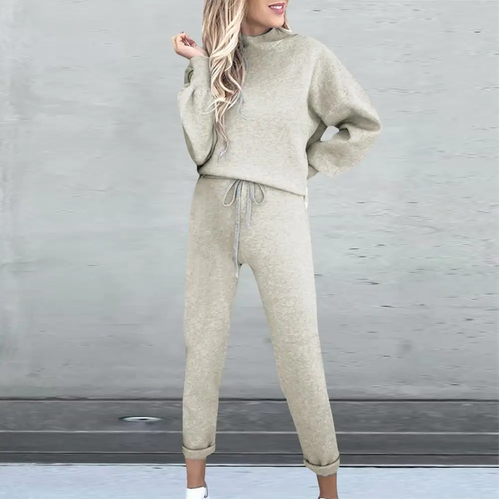 Fashion Tracksuit 2 Piece Set Autumn Winter Pullover Hoodie + Long Pants Sports Suit Female Sweatshirt Sportswear Suit For Woman