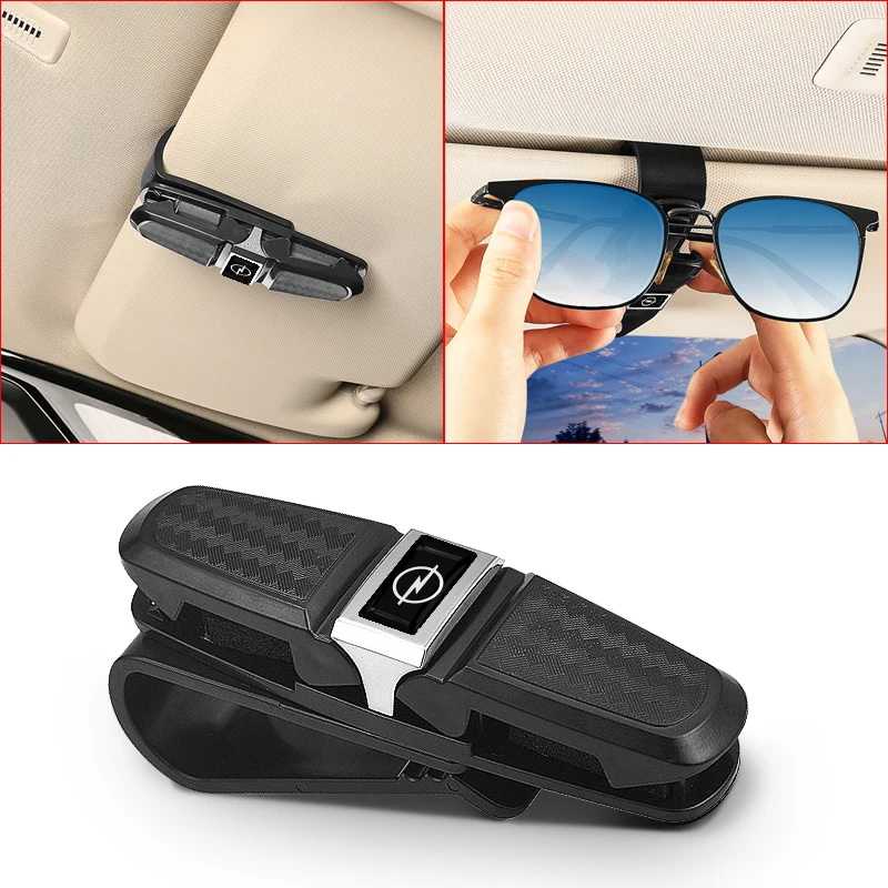 Car Sun Visor Glasses Box Universal Sunglasses Clip Card Ticket For Opel Astra j Insignia Astra g Corsa Zafira b Mokka Meriva