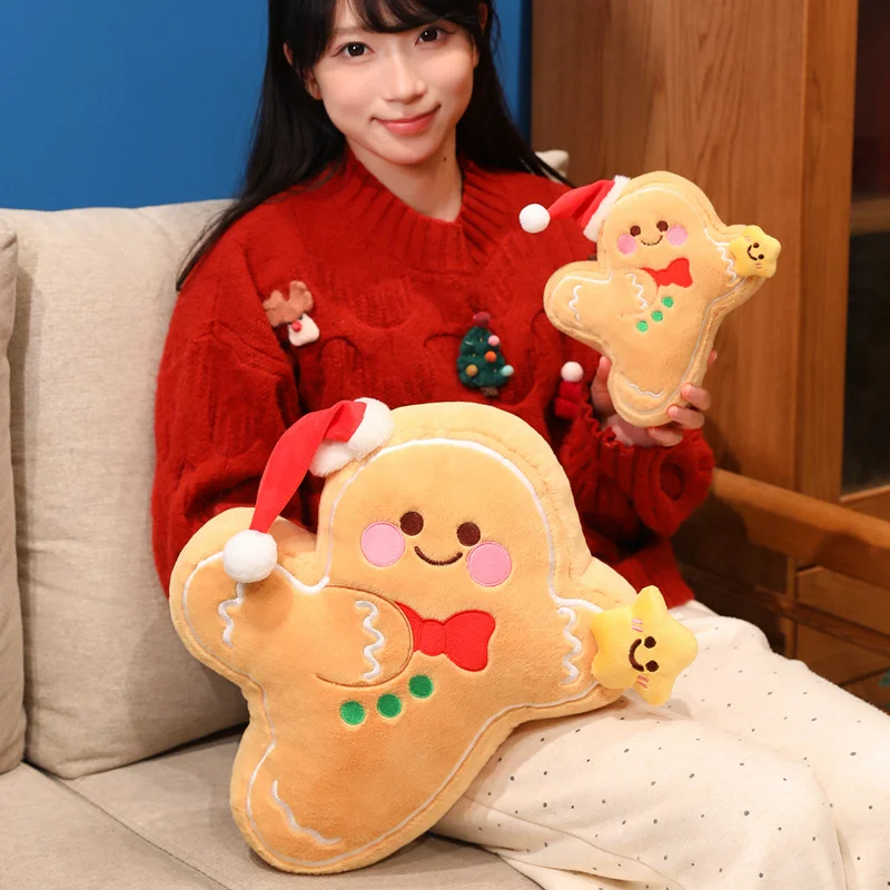 ستار ويش الزنجبيل رجل أفخم Kawaii الحلو دمية عيد الميلاد البسكويت لعبة جميلة وسادة وسادة لينة هدية للأطفال صديق