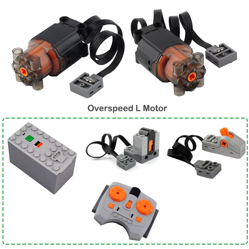 

Overspeed L Motor PF Technology Building Blocks Parts With Remote Control Set Power Function DIY Moc Bricks Toys Accessories