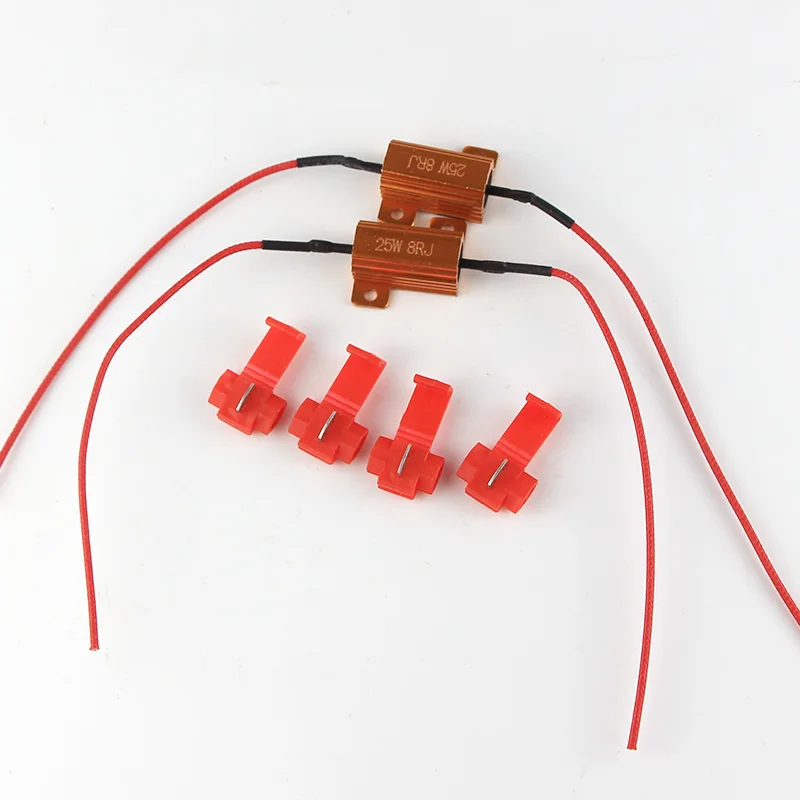 2/4PCS Car LED Canbus Decoder 25W 8Ohm Load Resistors for Automobile Turn Signal Lantern License Plate Lamp Resistors Resistance