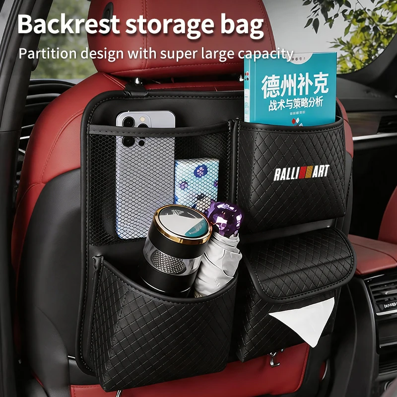 

Car Trunk Organizer Seatback Bag Tissue Holder Tools Stowing Pocket For Mitsubishi Delica Outlander Pajero Sport Lancer EX ASX L