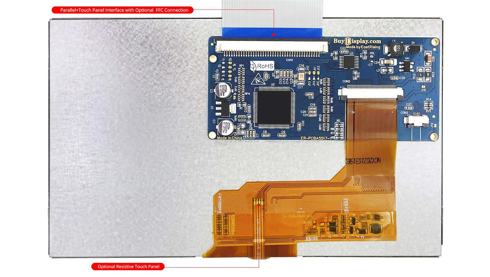 Low Cost Arduino 7 inch Touch Screen 800x480 I2C LCD TFT SPI Display