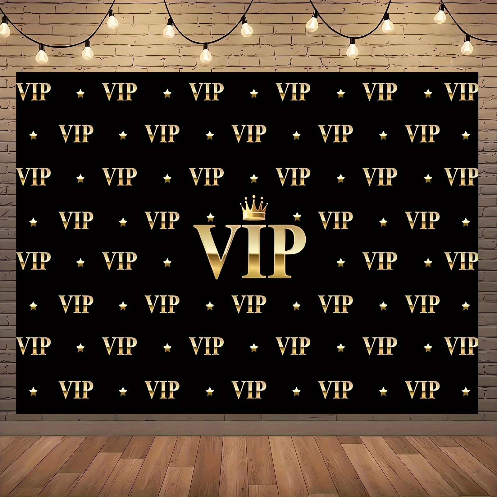 VIP Royal Crown Black Gold Tapestry Graduation Ball Birthday Party Banner Studio Decoration Photography Background - view 2