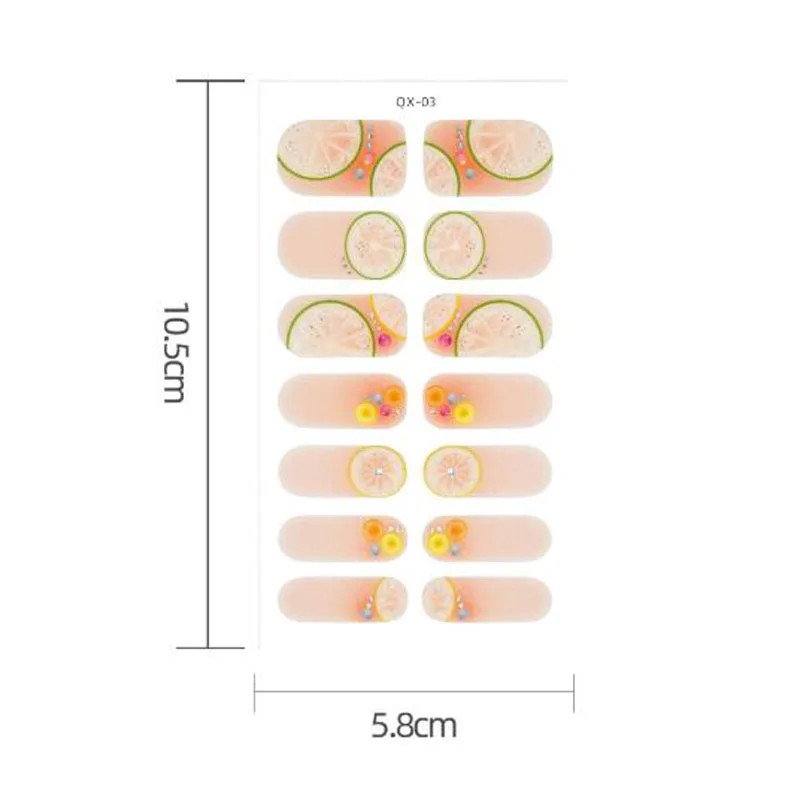 Filme de óleo para unhas gradiente, adesivo completo para manicure, flor, amor, borboleta, assar, gel grátis, decorações para arte em unhas